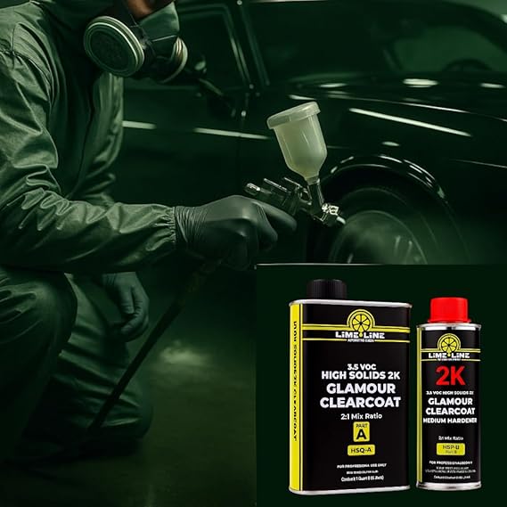 LiME LiNE Automotive 2k High Solids Gloss Clearcoat - 2:1 mix: High Gloss Glamour Clear - 2K Clearcoat Kit