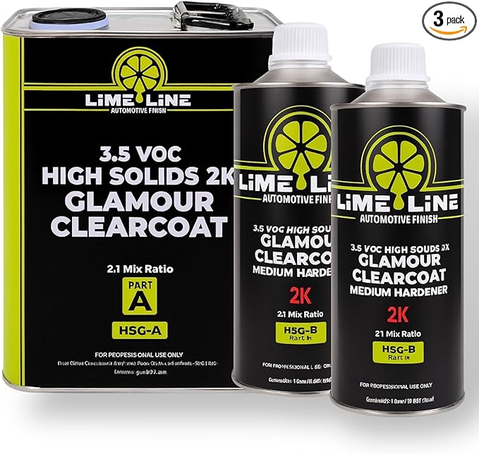 LiME LiNE Automotive 2k High Solids Gloss Clearcoat - 2:1 mix: High Gloss Glamour Clear - 2K Clearcoat Kit