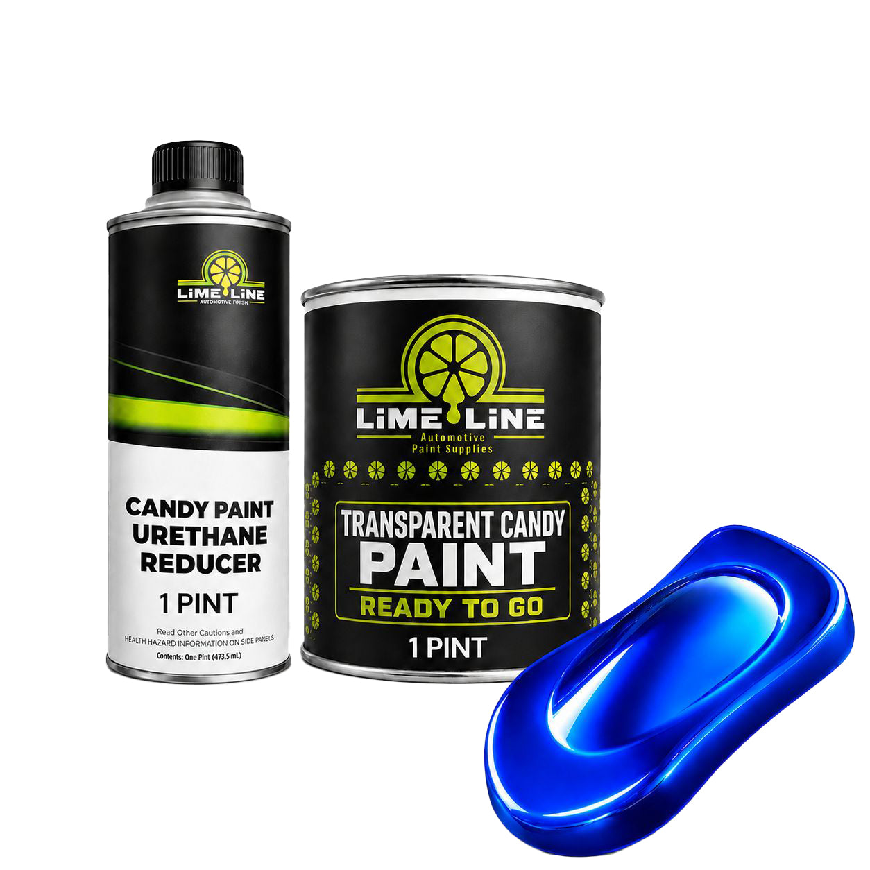 LiME LiNE Ready-To-Go Transparent Candy Paint System – Automotive Custom Paint for Cars, Trucks & Motorcycles – 1:1 Reducer Included – Must Be Clearcoated - 1 Pint Kit