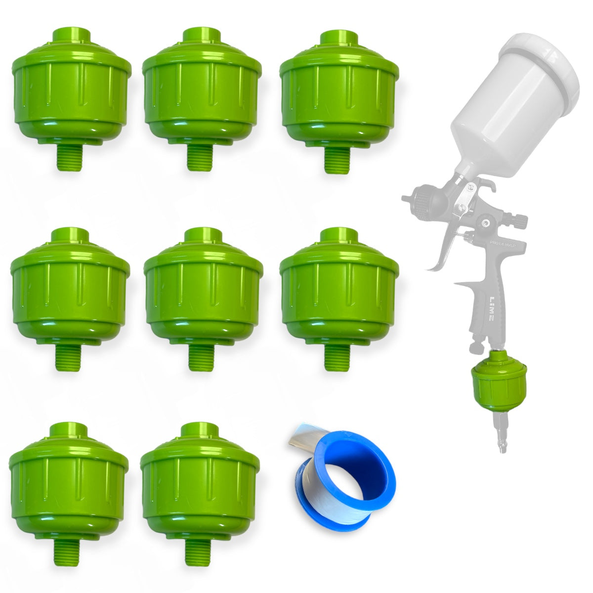 Lime Line Mini Filter Balls for paint Spray Gun moisture separator
