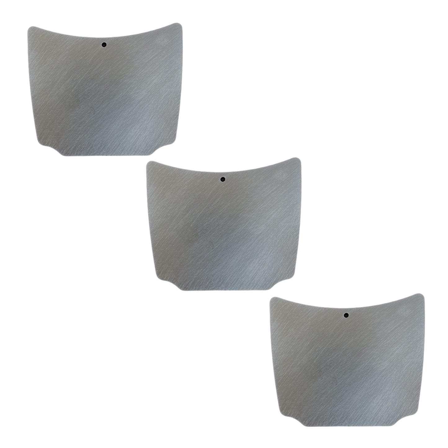 Customizable Aluminum Hood Mini Cut-Out Panels - Three-Piece Set for DIY Painting and Pinstriping