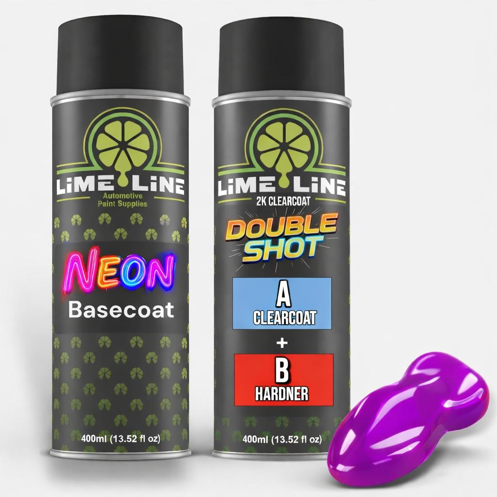 LiME LiNE Automotive Bright 90s Neon Basecoat Aerosols - Fast Drying Spray Paint for Custom Paint & DIY Projects - Must Be Clearcoated