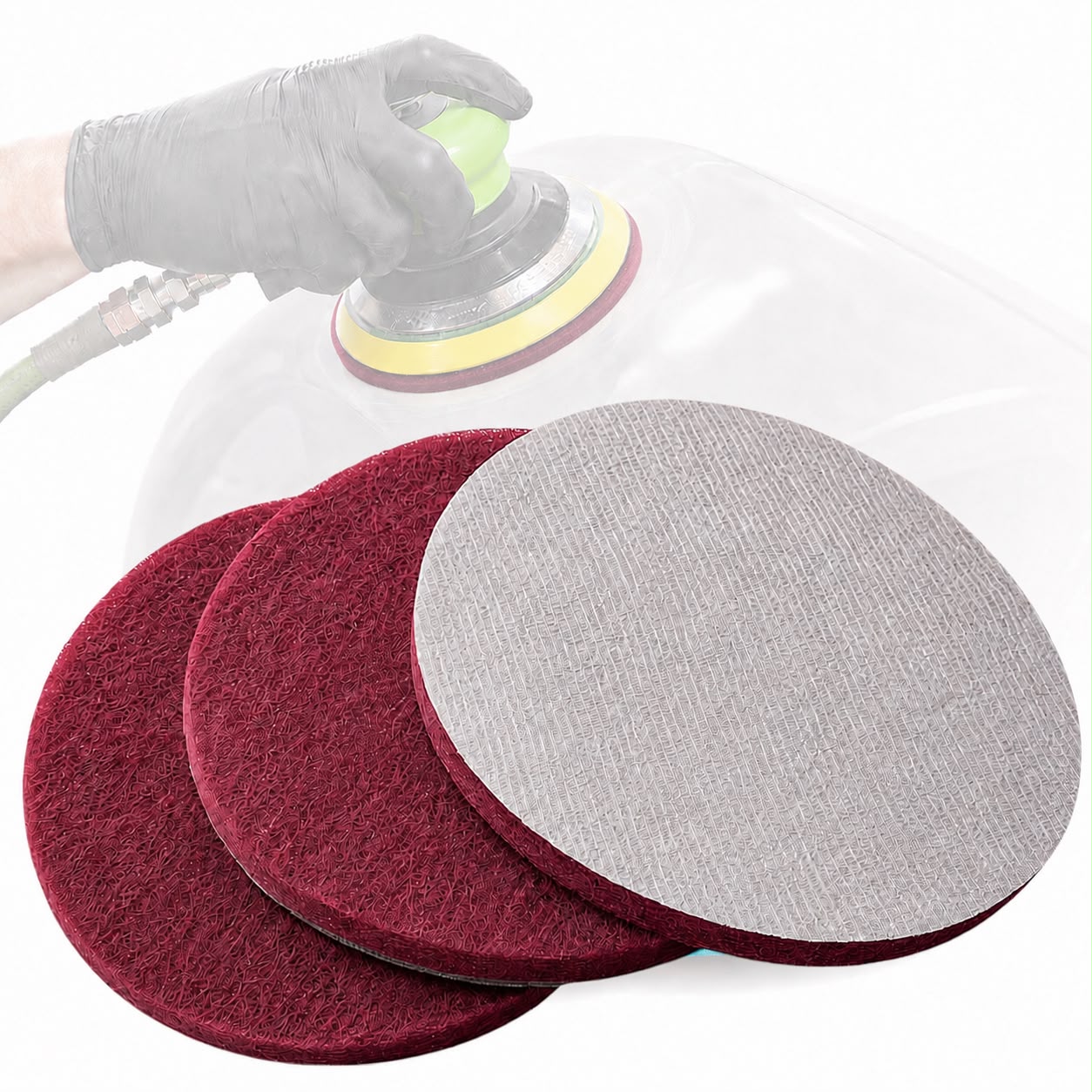 LiME LiNE 6" Hook & Loop Scuffing Discs for Orbital Dual Action Sander (Red) Questions & Answers