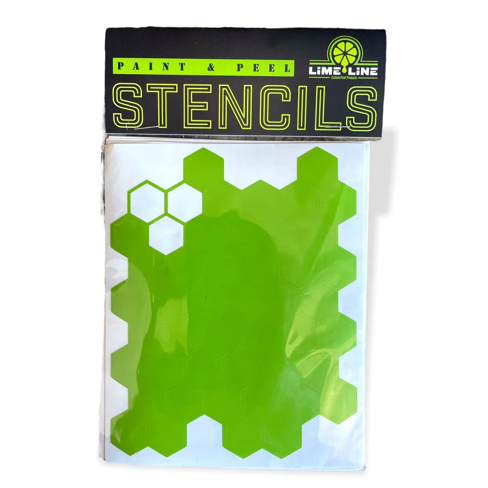 What material predominantly makes up the LiME LiNE Honeycomb stencils?