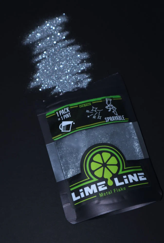 What base color is recommended for the best results with the metal flake?