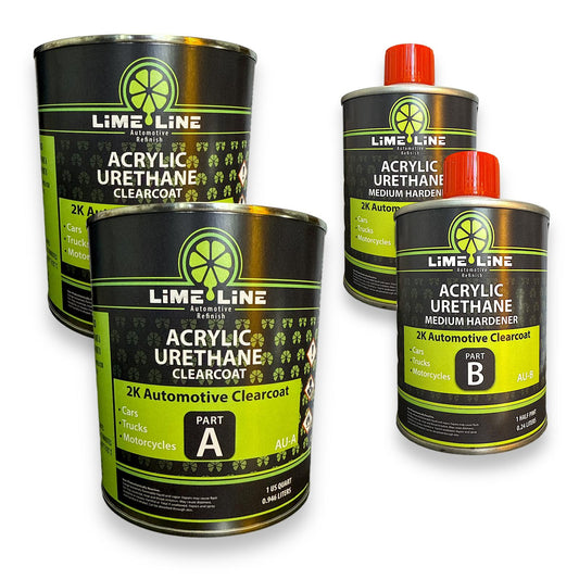 LiME LiNE 2K Clear Coat, Automotive Paint Kit with Hardener, Topcoat For Cars, Trucks and Motorcycles - Double Pack x2