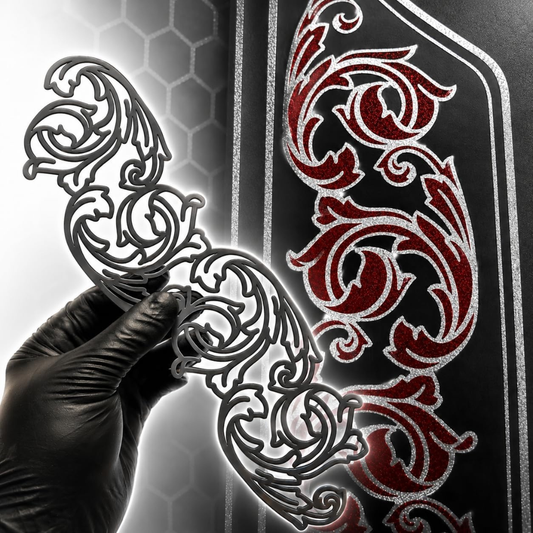 LiME LiNE 6 Piece Two Step Filigree & Scrollwork Stencil Set for Automotive Custom Paint & Airbrush Art Template