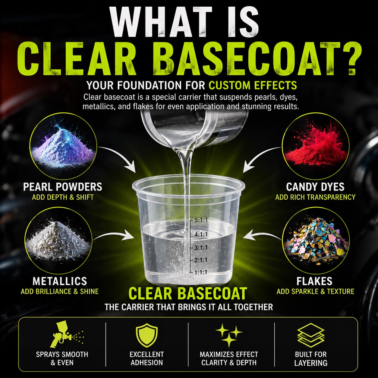 LiME LiNE Clear basecoat, Intercoat binder 1 Quart / 1 Gallon