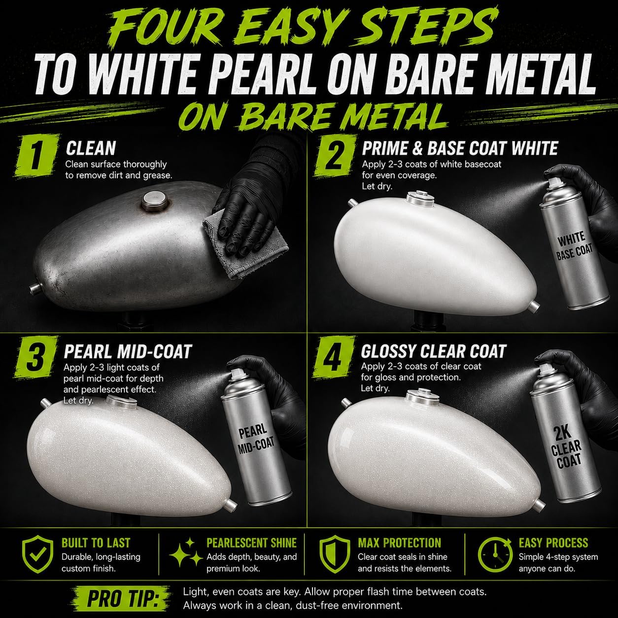 LiME LiNE 3-Step Automotive Aerosol Diamond Pearl Paint Kit