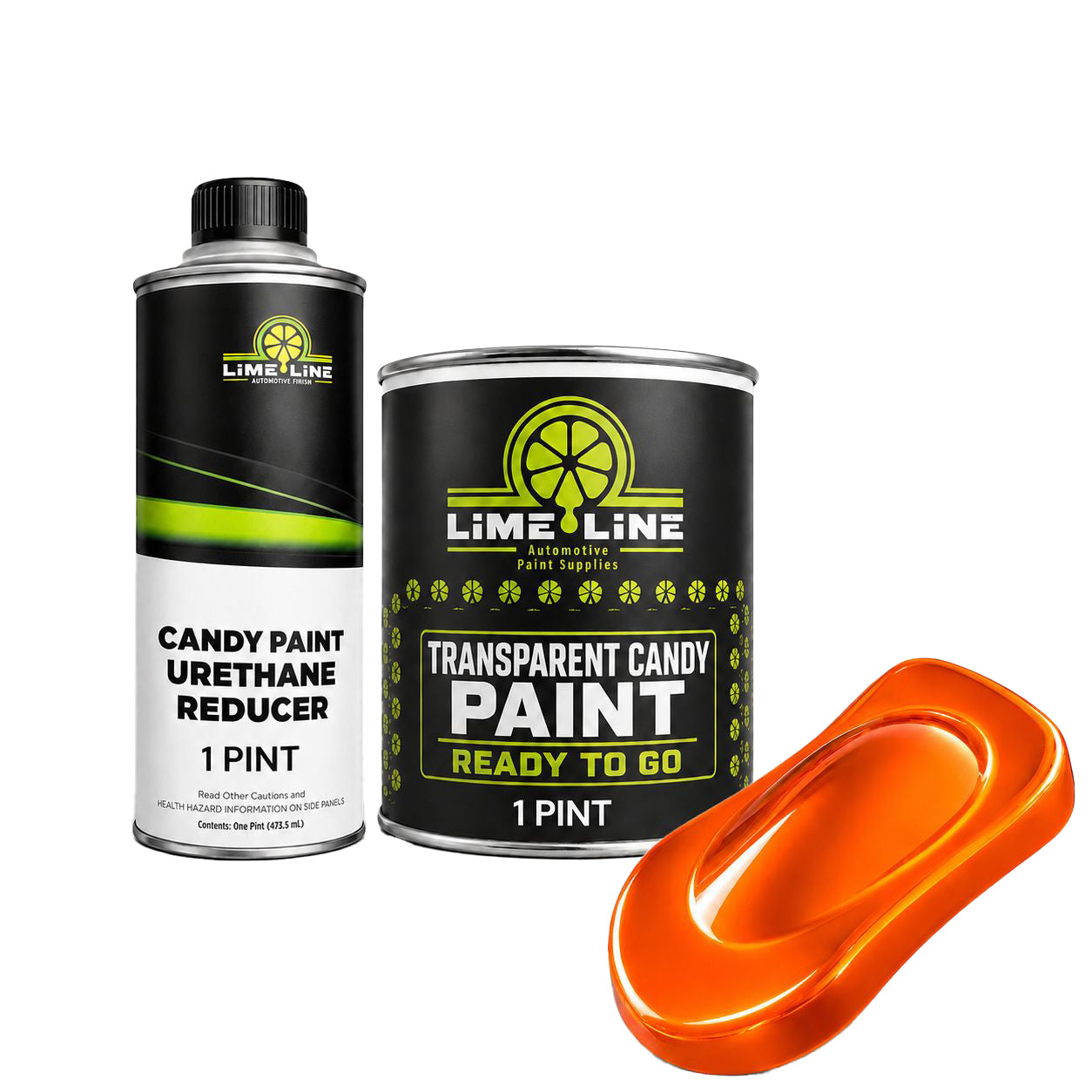 LiME LiNE Ready-To-Go Transparent Candy Paint System – Automotive Custom Paint for Cars, Trucks & Motorcycles – 1:1 Reducer Included – Must Be Clearcoated - 1 Pint Kit