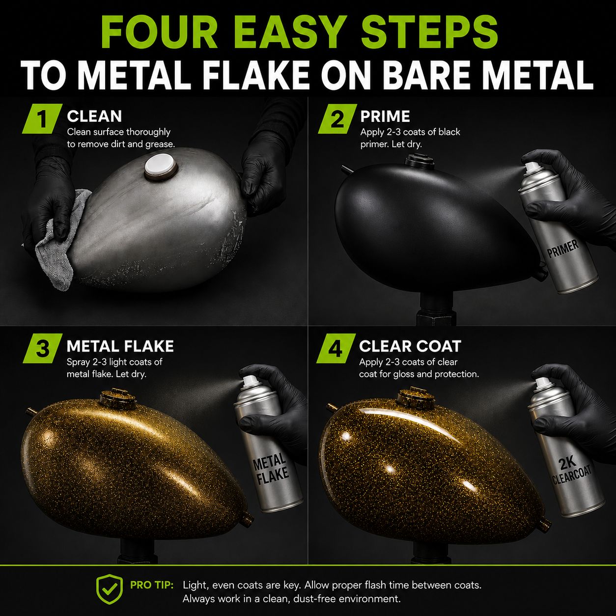 LiME LiNE Metal Flake Midcoat - Automotive Grade Sparkle Spray Paint - No Equipment Needed - Finish with 2K Clearcoat
