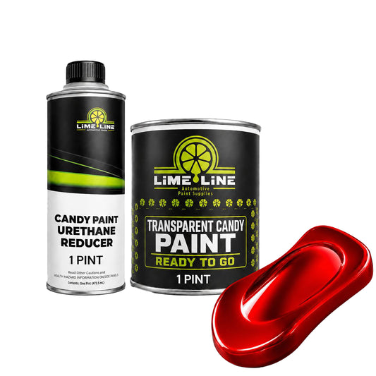 LiME LiNE Ready-To-Go Transparent Candy Paint System – Automotive Custom Paint for Cars, Trucks & Motorcycles – 1:1 Reducer Included – Must Be Clearcoated - 1 Pint Kit