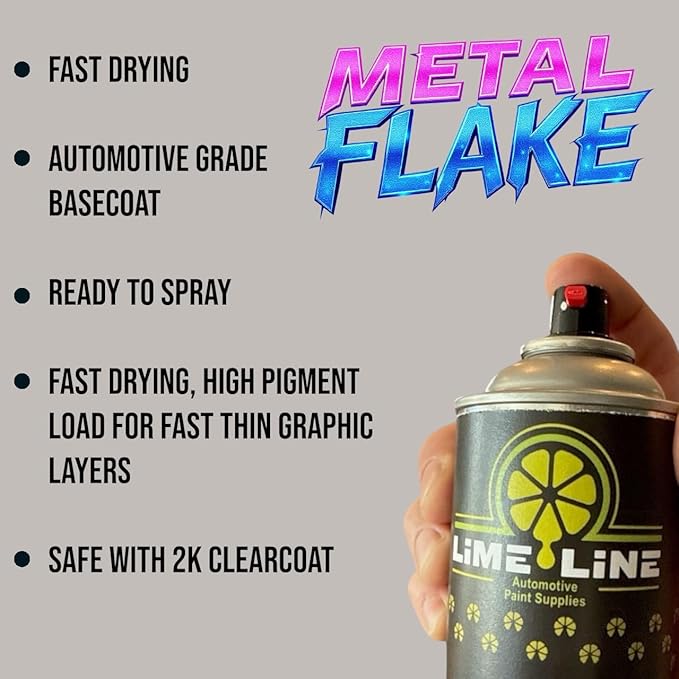 LiME LiNE Metal Flake Basecoat Automotive Grade Sparkle Spray Paint - 14 fl Oz
