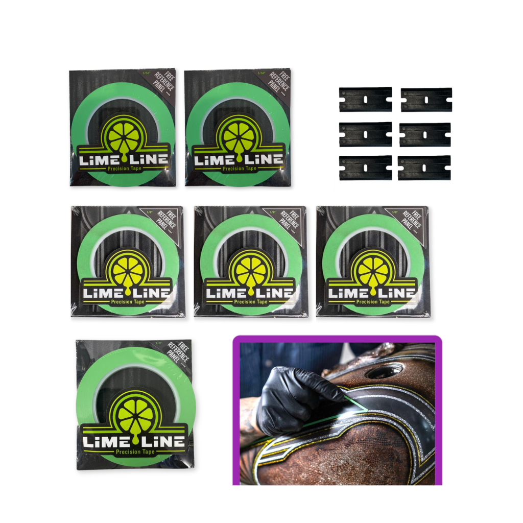 LiME LiNE Precision Tapes Bundle - 3x 1/8 inch + 2x 1/16 inch + 1x 1/4 inch + 6 Blades