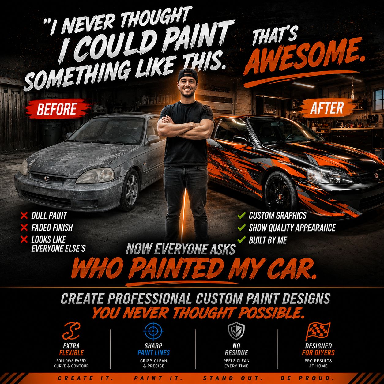 LiME LiNE Flexible Vinyl Fine Line Masking Tape for Automotive Custom Paint, No Residue Blue Pinstriping Tape - 1/4" 1/8" 1/16"