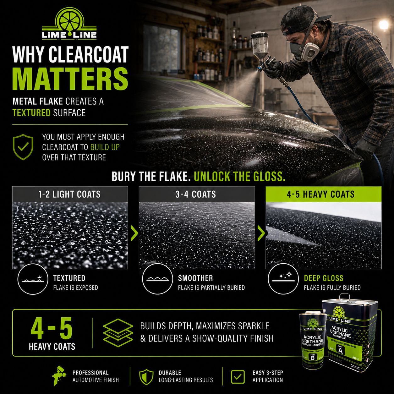 LiME LiNE Ready-to-Spray Silver Metal Flake Midcoat - No Reducer Needed