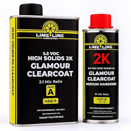 LiME LiNE Automotive 2k High Solids Gloss Clearcoat - 2:1 mix: High Gloss Glamour Clear - 1.5 Gallon Kit