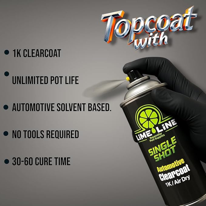 LiME LiNE 1K High Gloss Clear Coat Automotive Spray Paint/Aerosol, Fast Drying, Acrylic Urethane Clearcoat