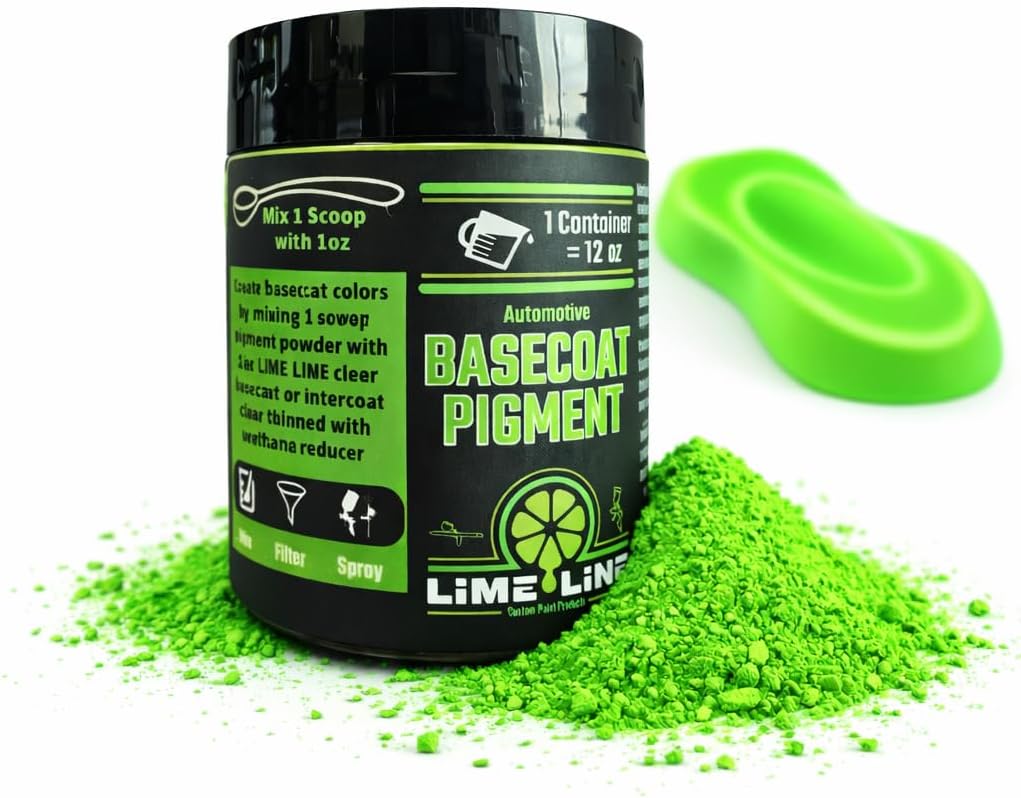 LiME LiNE Bright 90's Neon Automotive Grade Basecoat Maker Pigment Powder - Makes 12 Oz Sprayable Basecoat