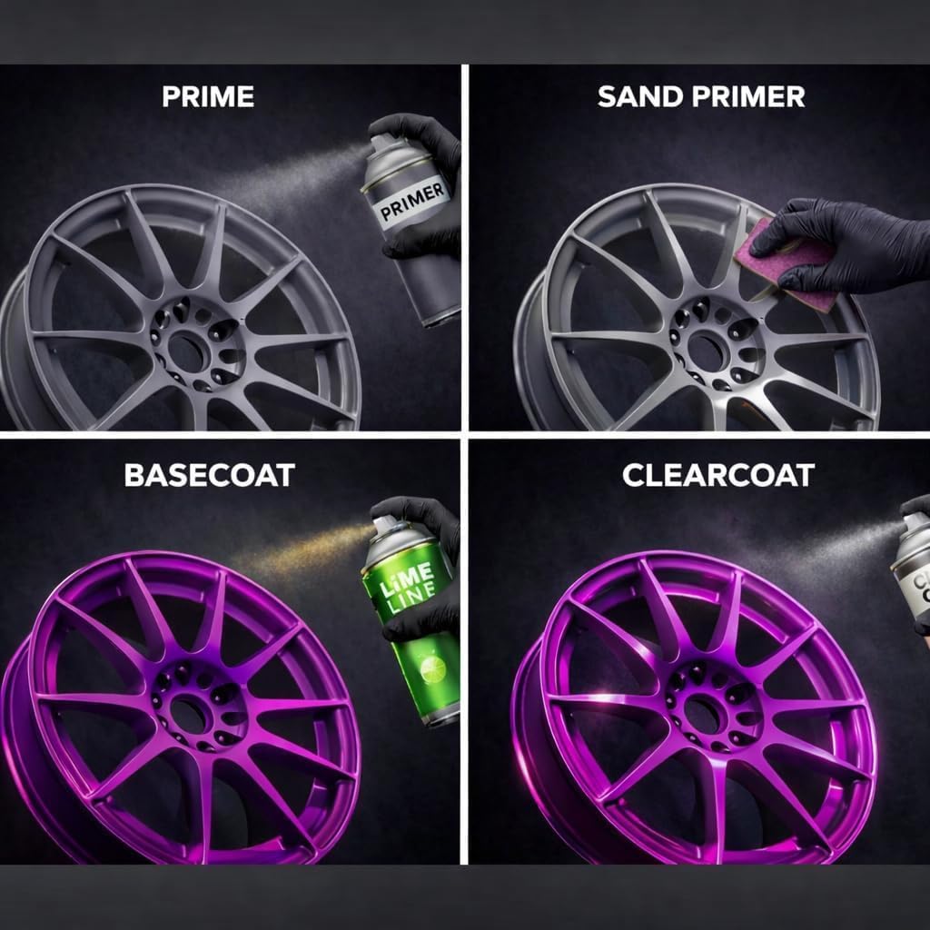 LiME LiNE Automotive Basecoat Aerosols - Fast Drying Spray Paints for Custom Paint & DIY Projects - Must Be Clearcoated