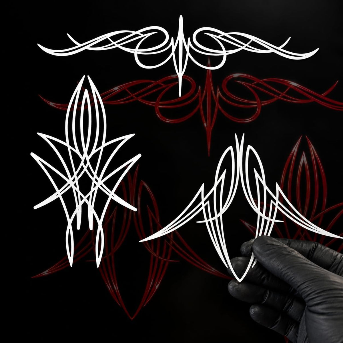 LiME LiNE 9-Piece Reusable Automotive Pinstriping Stencil Kit for Airbrushing and Spray Painting