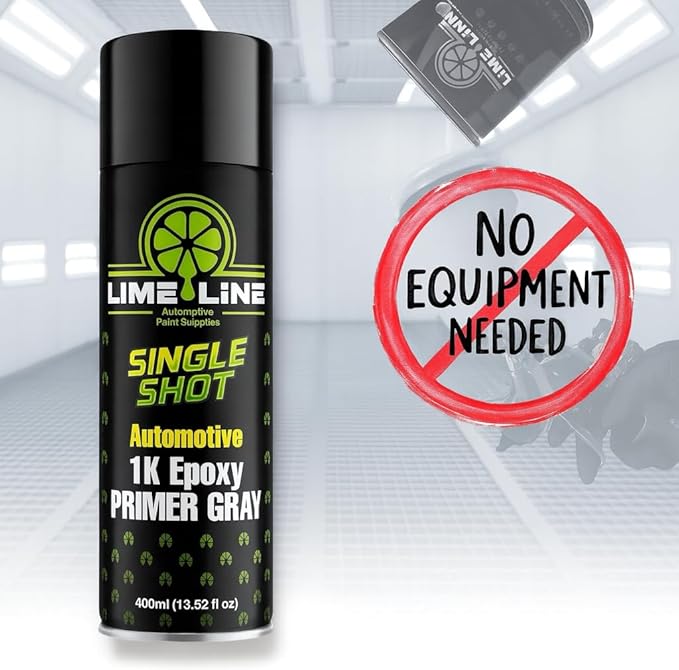 LiME LiNE 1K Epoxy Primer Aerosol Spray Paint - Automotive Bare Metal Adhesion & Rust Protection- Professional Grade (Gray 400ml)