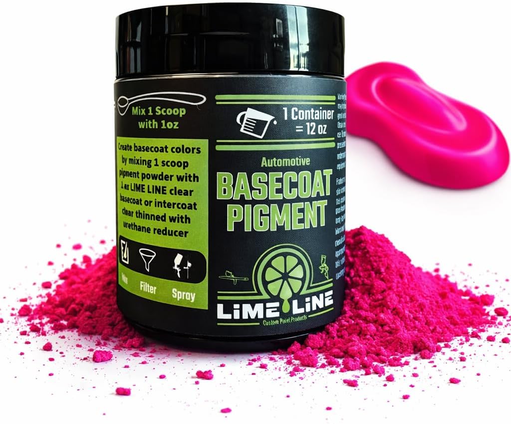 LiME LiNE Bright 90's Neon Automotive Grade Basecoat Maker Pigment Powder - Makes 12 Oz Sprayable Basecoat