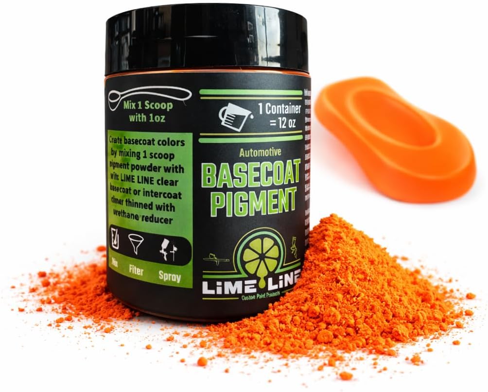 LiME LiNE Bright 90's Neon Automotive Grade Basecoat Maker Pigment Powder - Makes 12 Oz Sprayable Basecoat