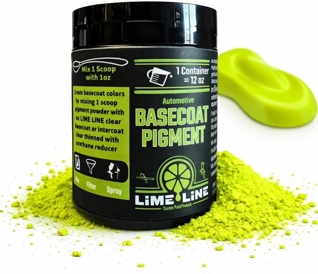 LiME LiNE Bright 90's Neon Automotive Grade Basecoat Maker Pigment Powder - Makes 12 Oz Sprayable Basecoat