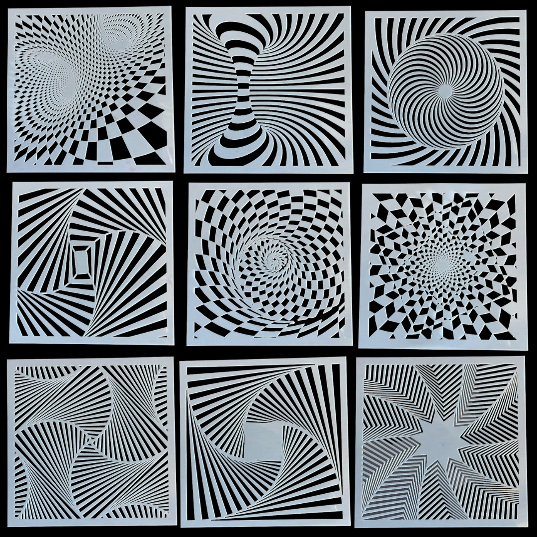 LiME LiNE Reusable Airbrush Stencil Sets for Airbrushing, Custom Paint & Crafting