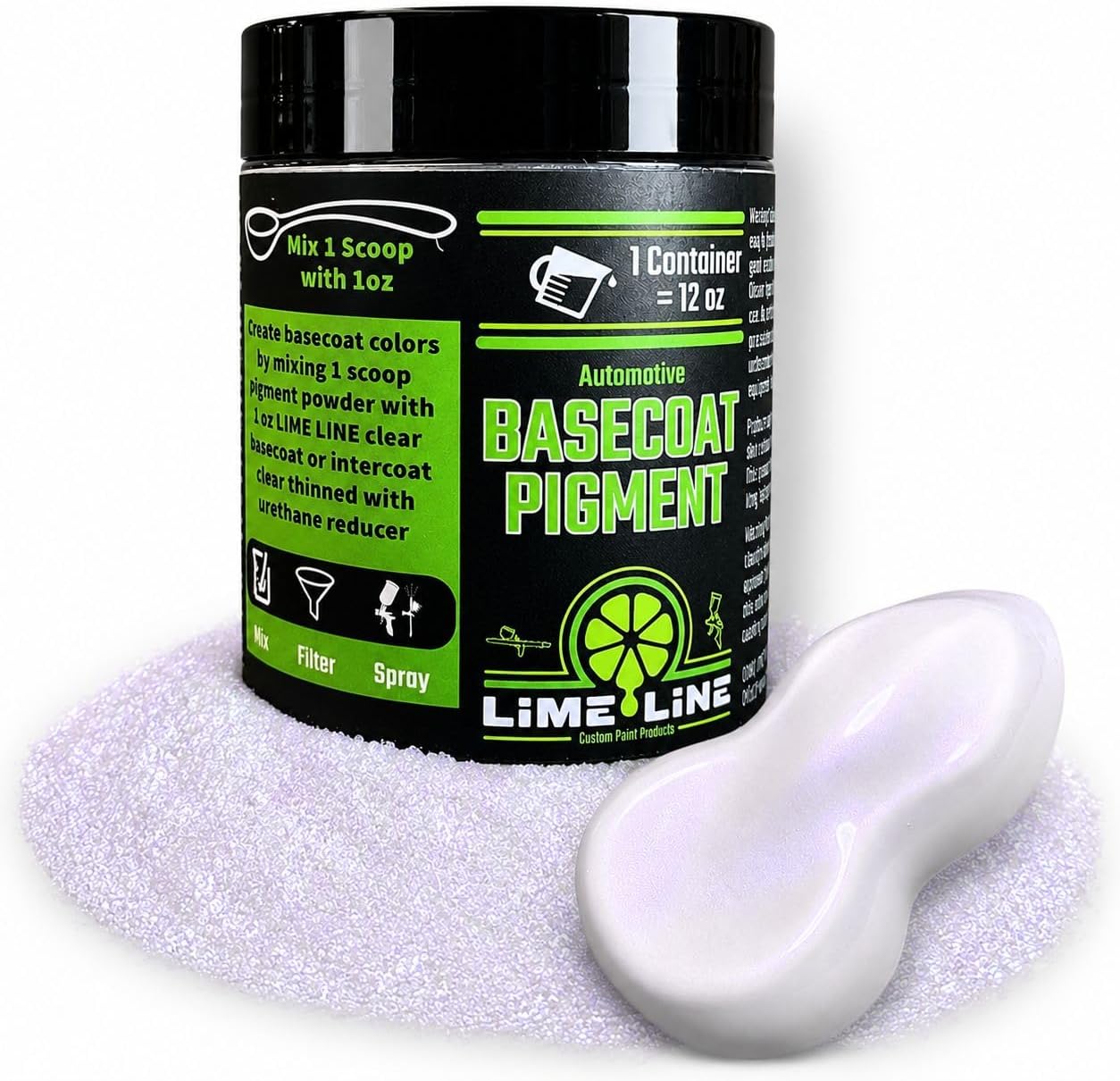 LiME LiNE Automotive Grade Basecoat Maker Pigment Powder - Makes 12 Oz Sprayable Basecoat
