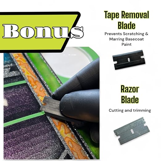 LiME LiNE Green Fineline Paper Masking Pinstriping Tapes for Automotive Custom Painting Designs - 1x 1.5" + 2x 3/4"