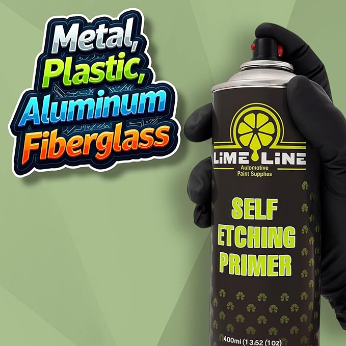 LiME LiNE Self Etching Primer – Professional Automotive Aerosol Primer for Bare Metal – Acid Etch Anti-Rust Formula – Fast-Drying, High Adhesion Spray Can