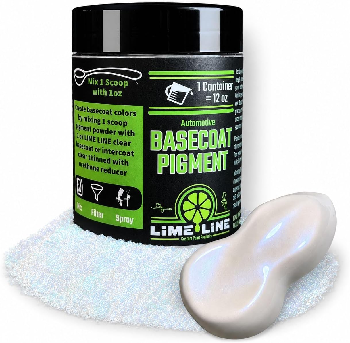 LiME LiNE Automotive Grade Basecoat Maker Pigment Powder - Makes 12 Oz Sprayable Basecoat