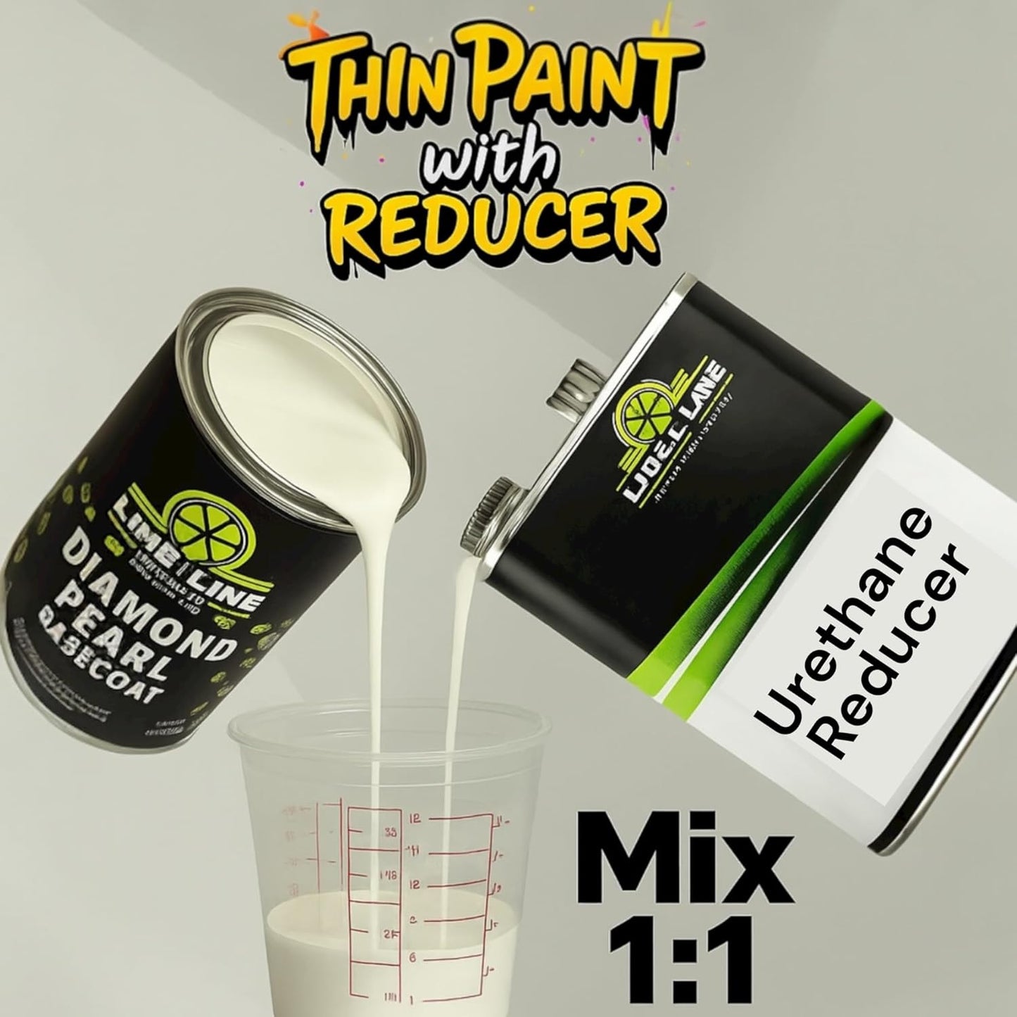 LiME LiNE Diamond Pearl White Tri-Stage Automotive Paint Kit - White Base Coat + Diamond Pearl Layer – Custom Finish for Cars, Trucks & Motorcycles Professional-Grade, Requires 2K Clearcoat Topcoat