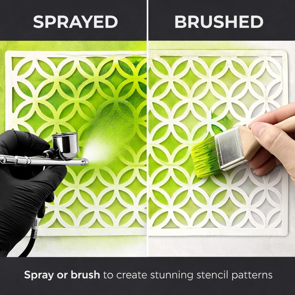 LiME LiNE Reusable Airbrush Stencil Sets for Airbrushing, Custom Paint & Crafting