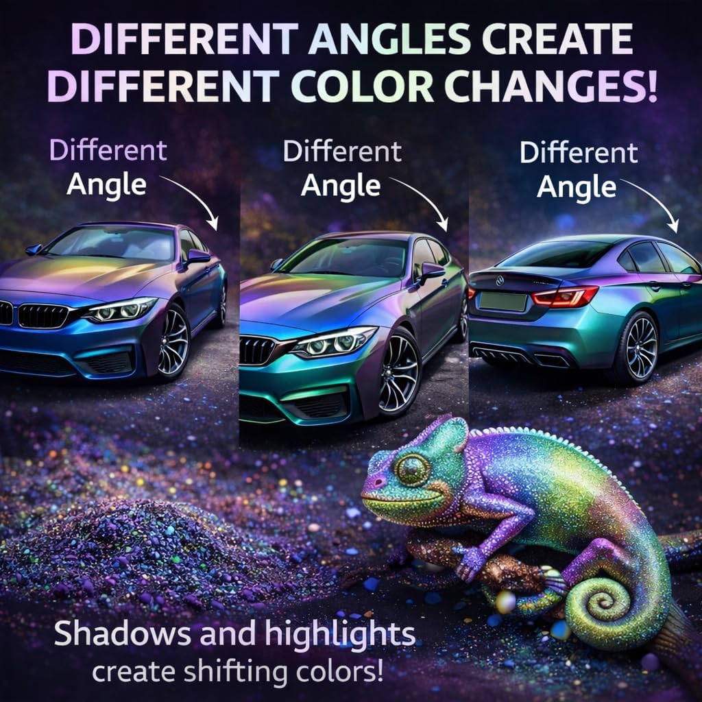 LiME LiNE Automotive Grade Chameleon - Color Shift Basecoat Coat Maker Pigment Powder - Makes 12 Oz Sprayable