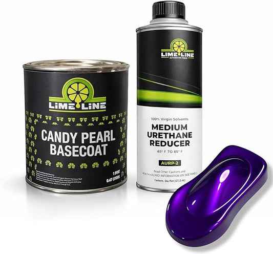 LiME LiNE Automotive Candy Pearl Basecoat + Reducer Combo Kit - Mix Basecoat & Reducer in 1:1  - Clearcoat Required
