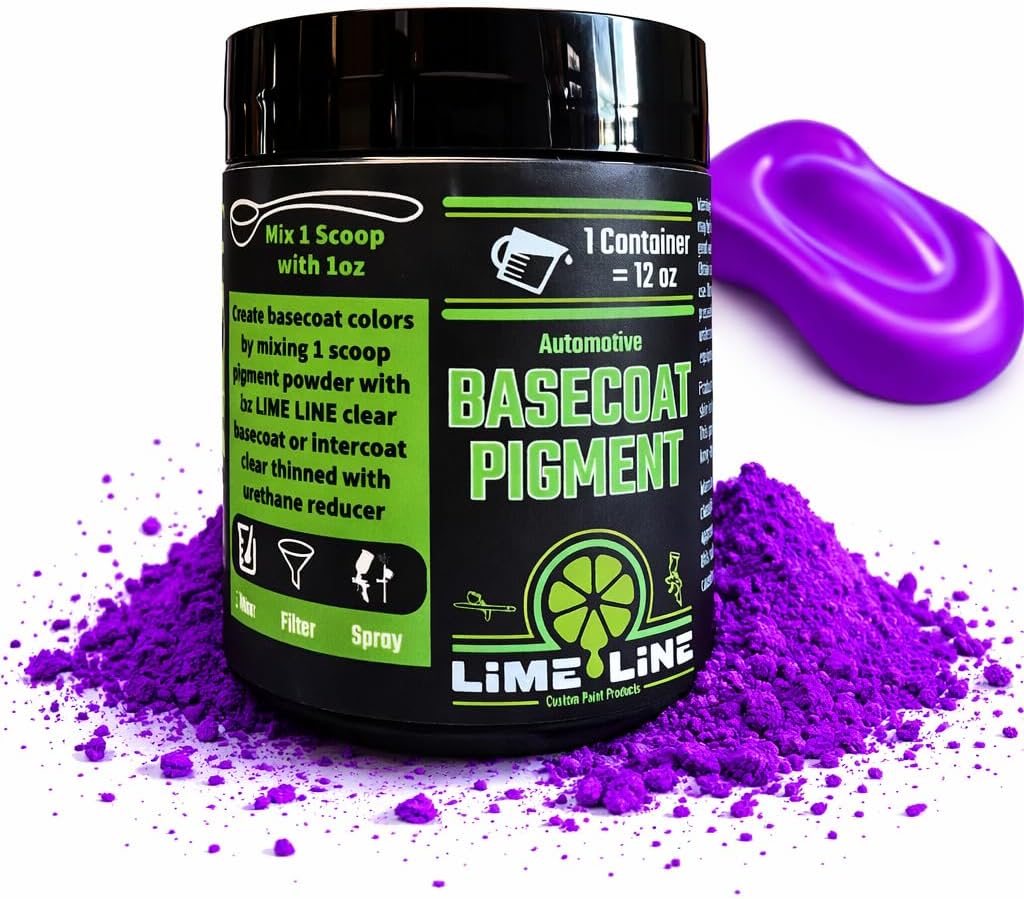 LiME LiNE Bright 90's Neon Automotive Grade Basecoat Maker Pigment Powder - Makes 12 Oz Sprayable Basecoat