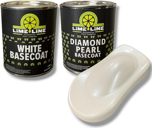 LiME LiNE Diamond Pearl White Tri-Stage Automotive Paint Kit - White Base Coat + Diamond Pearl Layer – Custom Finish for Cars, Trucks & Motorcycles Professional-Grade, Requires 2K Clearcoat Topcoat