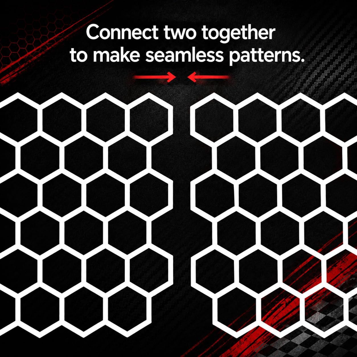LiME LiNE Honeycomb Hexagon Stencil Set – 8 Piece Reusable Mylar Airbrush Stencils for Automotive Custom Paint, Spray Paint & Crafts