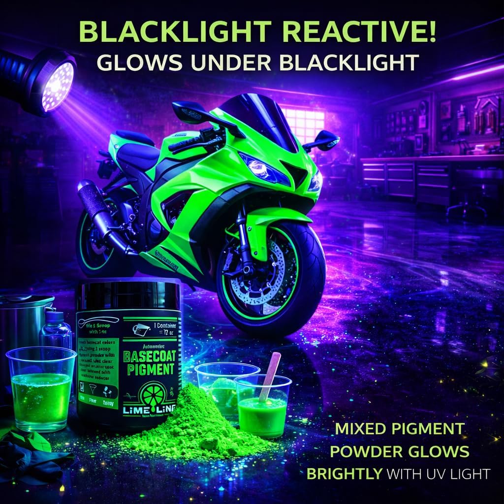 LiME LiNE Bright 90's Neon Automotive Grade Basecoat Maker Pigment Powder - Makes 12 Oz Sprayable Basecoat