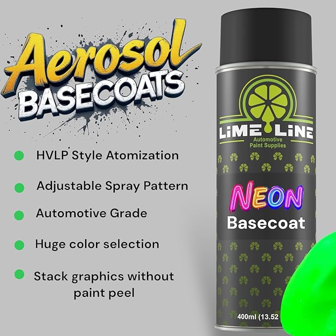 LiME LiNE Premium Automotive Basecoat Aerosol Spray Paint - Fast Drying- Custom Paint, Must Be Clearcoated