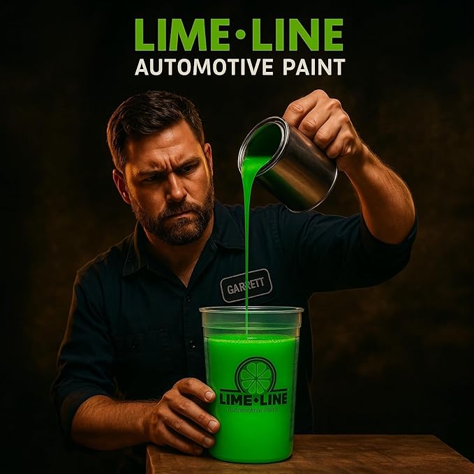 LiME LiNE Solvent Resistant Mixing Cups - Disposable Automotive Paint & Epoxy Measuring Cups Graduated 4:1, 3:1, 2:1 Ratios with Ounce & Milliliter Markings