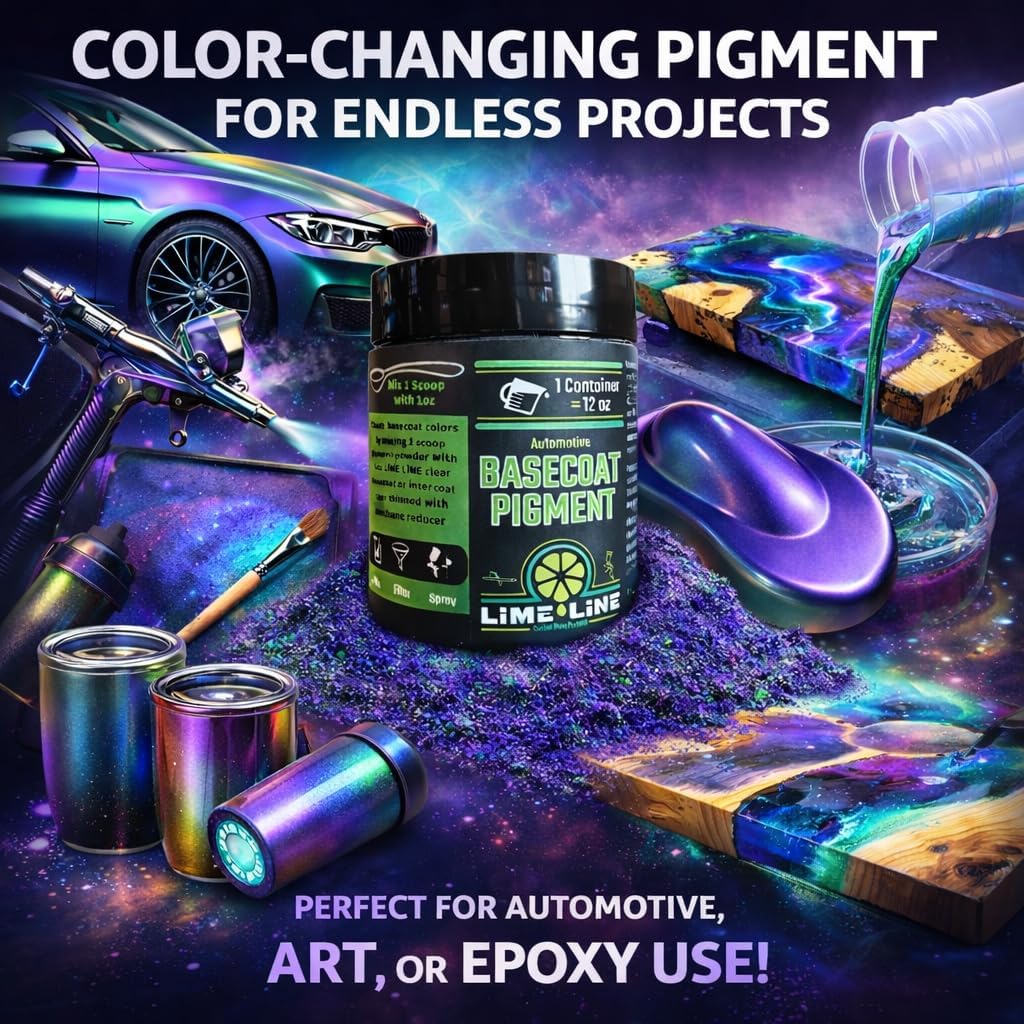 LiME LiNE Automotive Grade Chameleon - Color Shift Basecoat Coat Maker Pigment Powder - Makes 12 Oz Sprayable