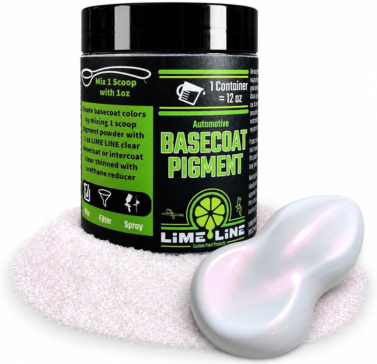 LiME LiNE Automotive Grade Basecoat Maker Pigment Powder - Makes 12 Oz Sprayable Basecoat