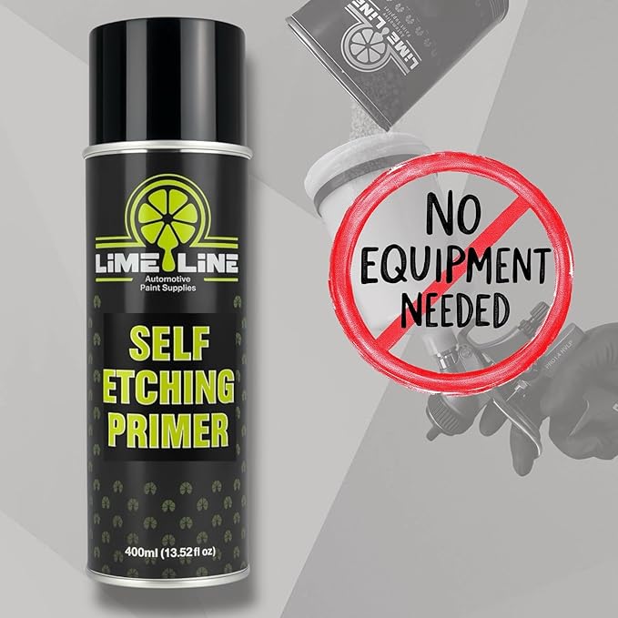 LiME LiNE Self Etching Primer – Professional Automotive Aerosol Primer for Bare Metal – Acid Etch Anti-Rust Formula – Fast-Drying, High Adhesion Spray Can