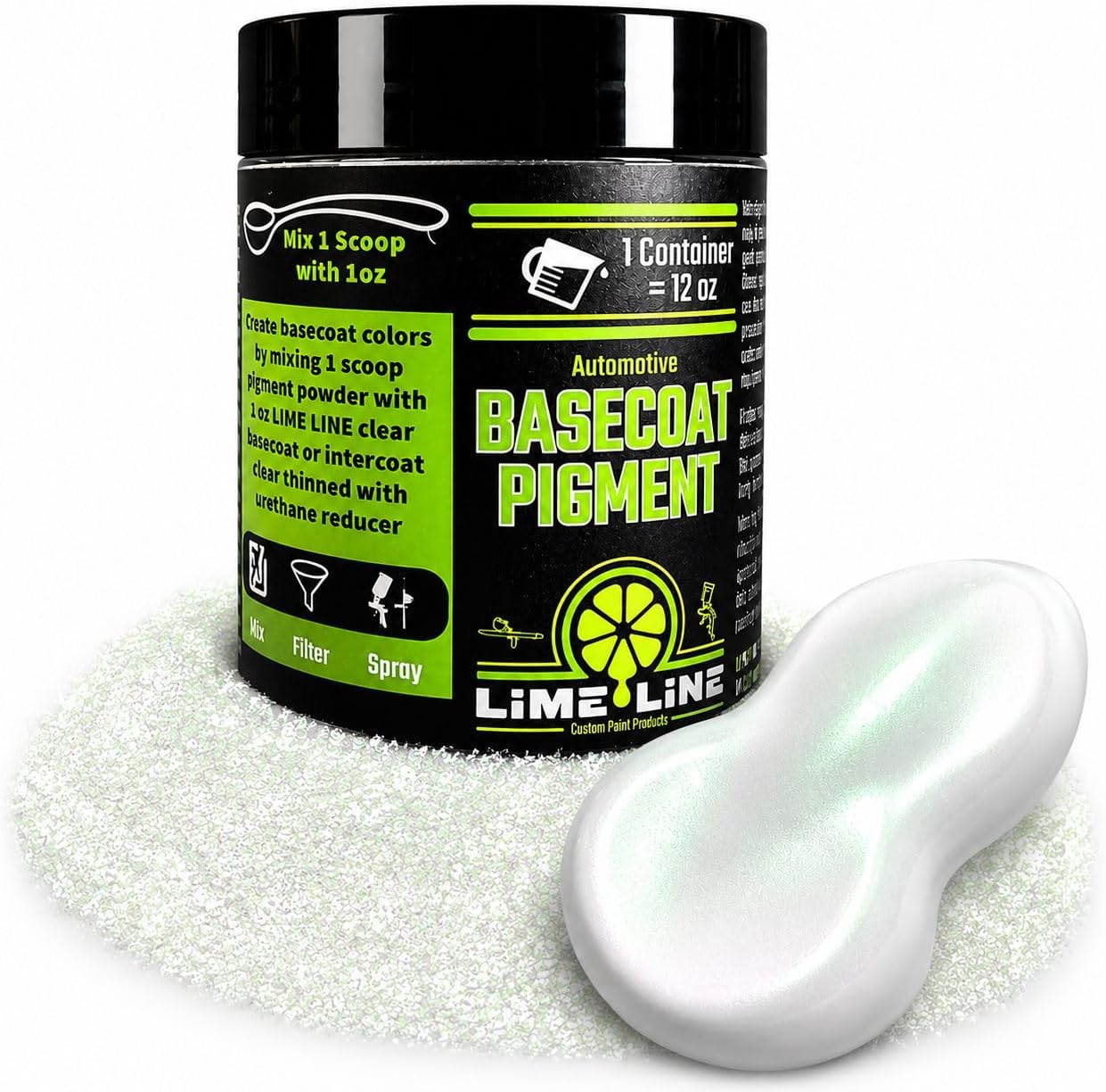 LiME LiNE Automotive Grade Basecoat Maker Pigment Powder - Makes 12 Oz Sprayable Basecoat