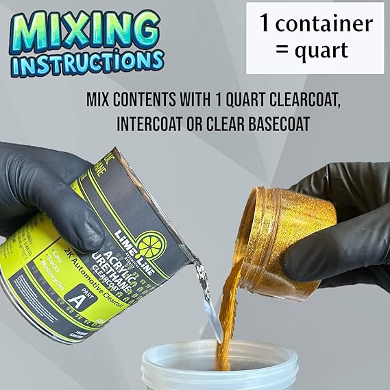 LiME LiNE Sprayable Metal Flake Paint Additive: Solvent Resistant Glitter for Automotive Custom Painting