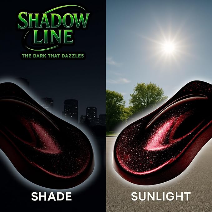 LiME LiNE Shadow LiNE Automotive Basecoat - Changes with Light - Black in the Shadows, Dazzling Metallic Under Light - 2K Clearcoat Topcoat Required